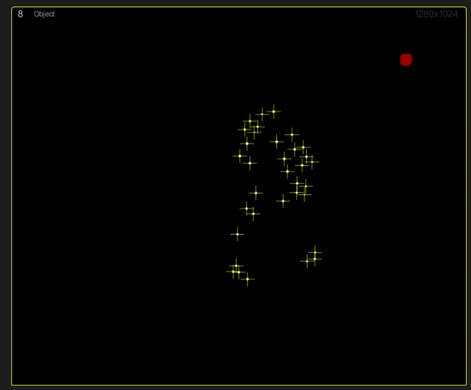 Motive摄像头2D视图 — 标记点显示为明亮的点